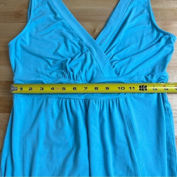 Fresh Produce Blue Wrap Style Sleeveless Knee Length Sheath Dress Size Medium - Picture 9 of 9